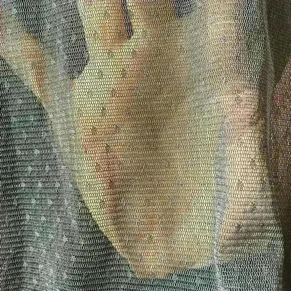 Sundance Dark Brown Sheer Lace Mock Neck Top in a Size Large. - Picture 3 of 12